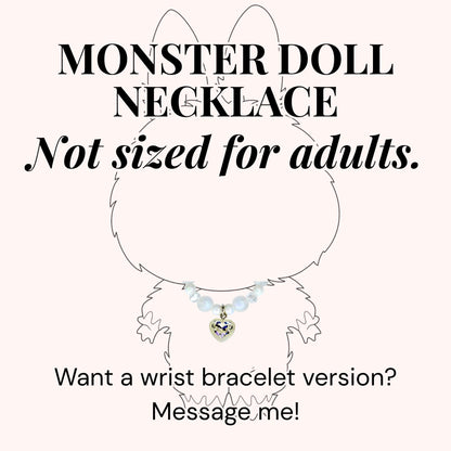 Crystal Heart Charm Necklace for Monster Doll