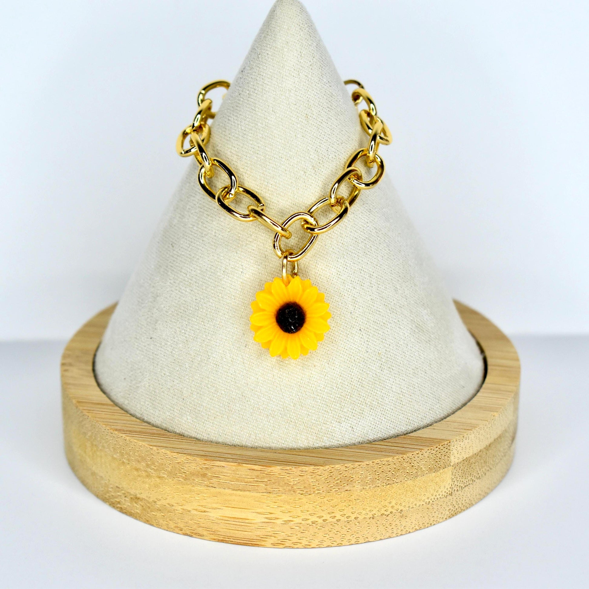 Gold Chain Sunflower Charm Necklace for Monster Doll