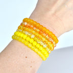 Yellow Beaded Stretch Bracelet | Minimalist Bead Stacking Bracelet