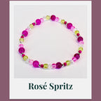 Citron Mix Bracelet Collection: Green and Pink Beaded Bracelets with Silver Accents