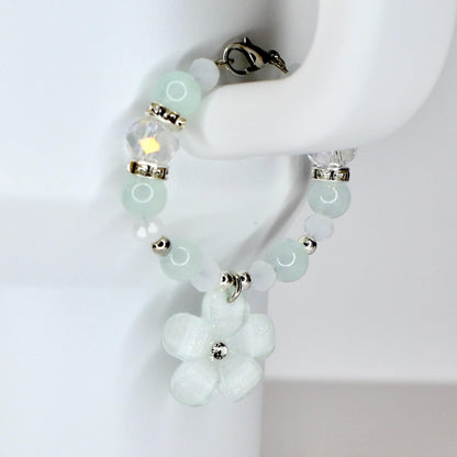 Flower Charm Tumbler Handle Bracelet in Pink Yellow and Green
