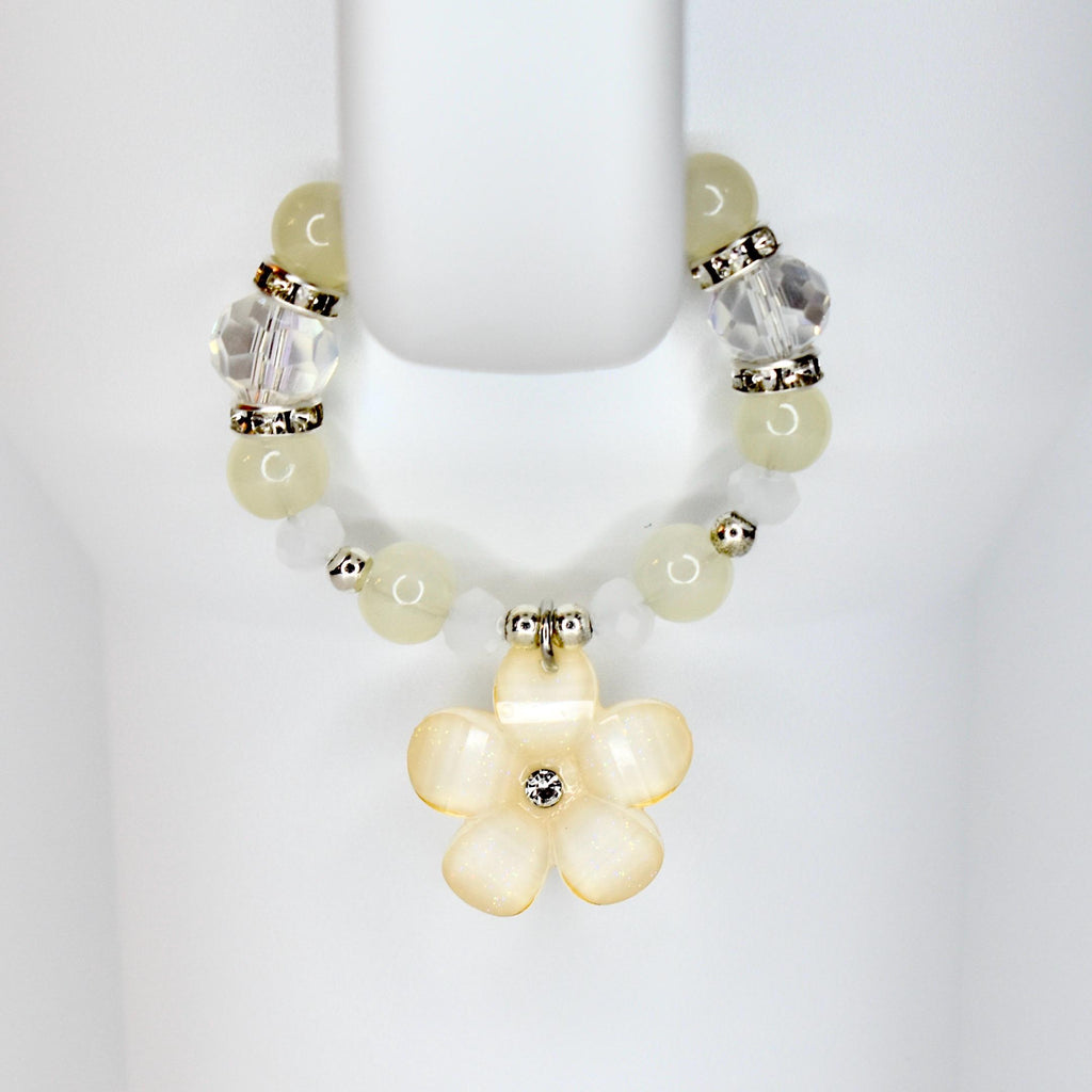 Flower Charm Tumbler Handle Bracelet in Pink Yellow and Green