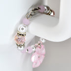 Flower Charm Tumbler Handle Bracelet in Pink Yellow and Green