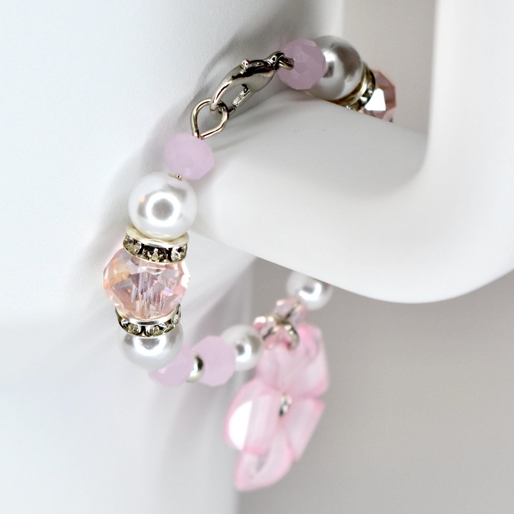 Flower Charm Tumbler Handle Bracelet in Pink Yellow and Green