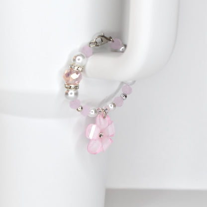 Flower Charm Tumbler Handle Bracelet in Pink Yellow and Green