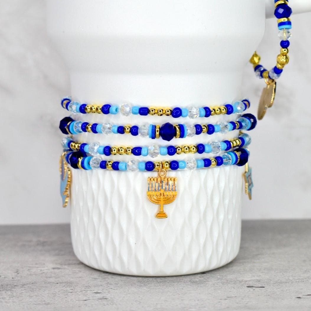 Hanukkah Celebration Charm Bracelets - 4 Piece Set