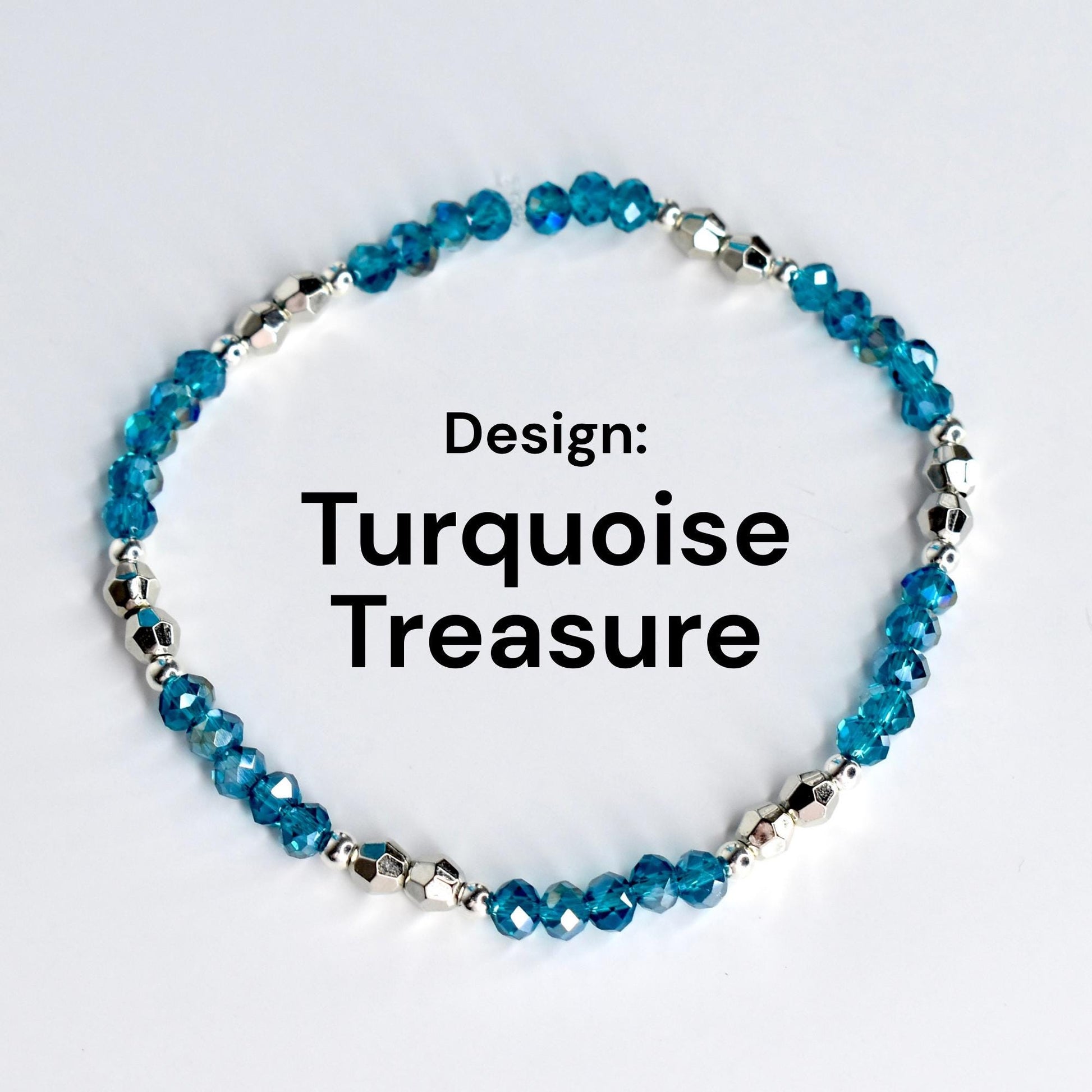Blue Bracelet Collection with Silver Sparkling Accent Beads