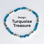 Blue and Silver Bracelet Collection | Handmade Beaded Stretch Bracelets