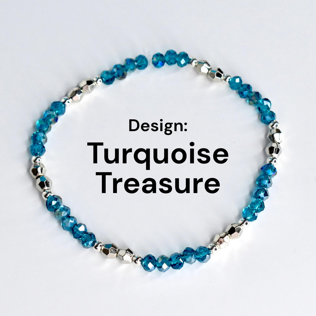 Blue and Silver Bracelet Collection | Handmade Beaded Stretch Bracelets