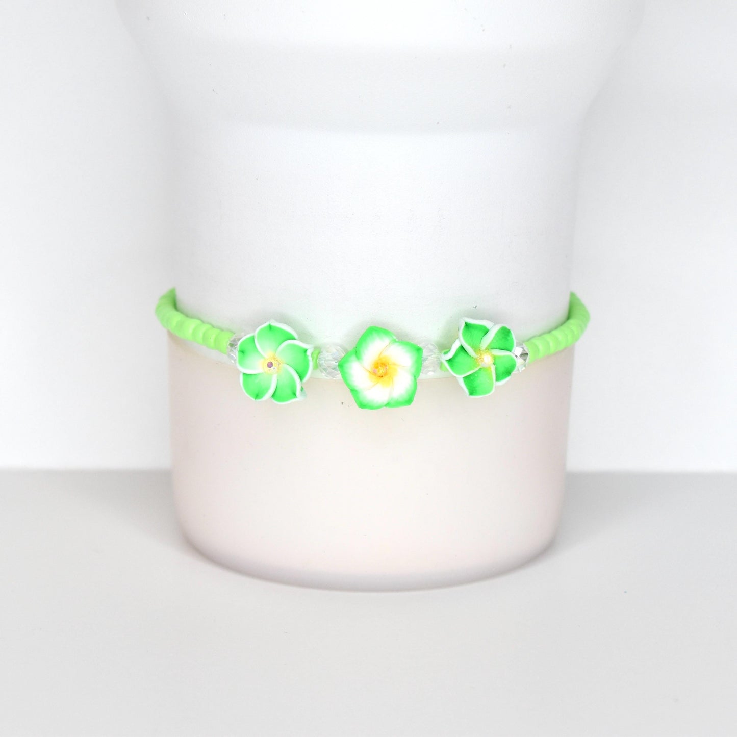 Plumeria Flower Bracelet Collection - Colorful Beaded Bracelets with Clay Flower Beads