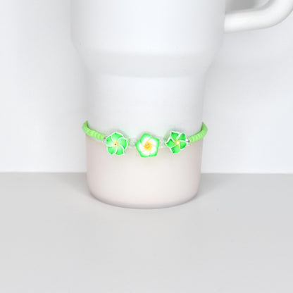 Plumeria Flower Bracelet Collection - Colorful Beaded Bracelets with Clay Flower Beads