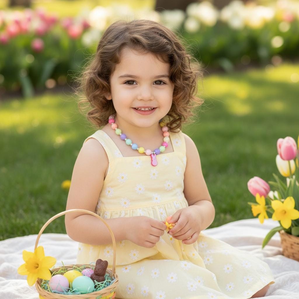 PEEPS Bunny Pastel Beaded Necklace