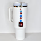 Patriotic Beaded Tumbler Charm | America 1776 Bag Accessory