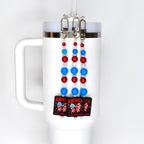 Patriotic Beaded Tumbler Charm | America 1776 Bag Accessory