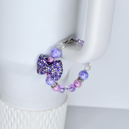 Purple Bow Tumbler Handle Charm