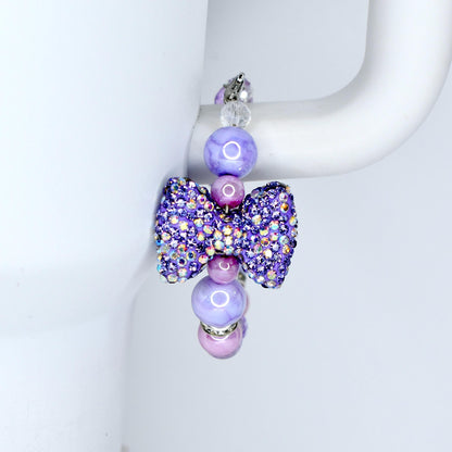 Purple Bow Tumbler Handle Charm