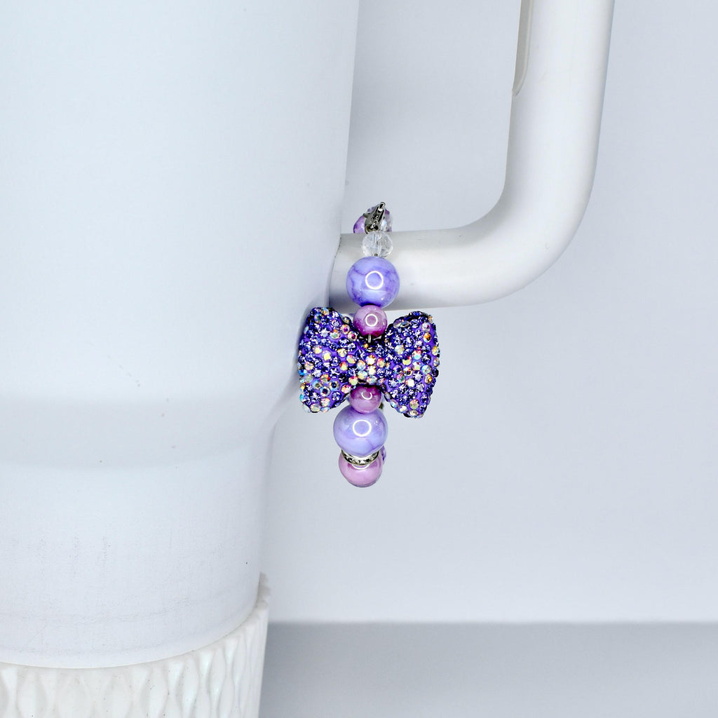 Purple Bow Tumbler Handle Charm