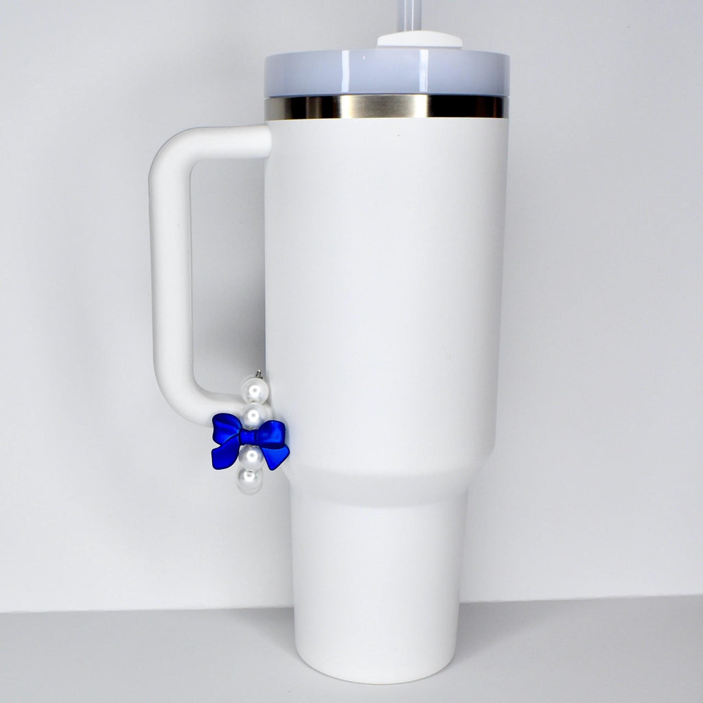 Blue Bow Pearl Tumbler Handle Bracelet