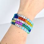 Custom Name Bracelet with Colorful Glass Beads