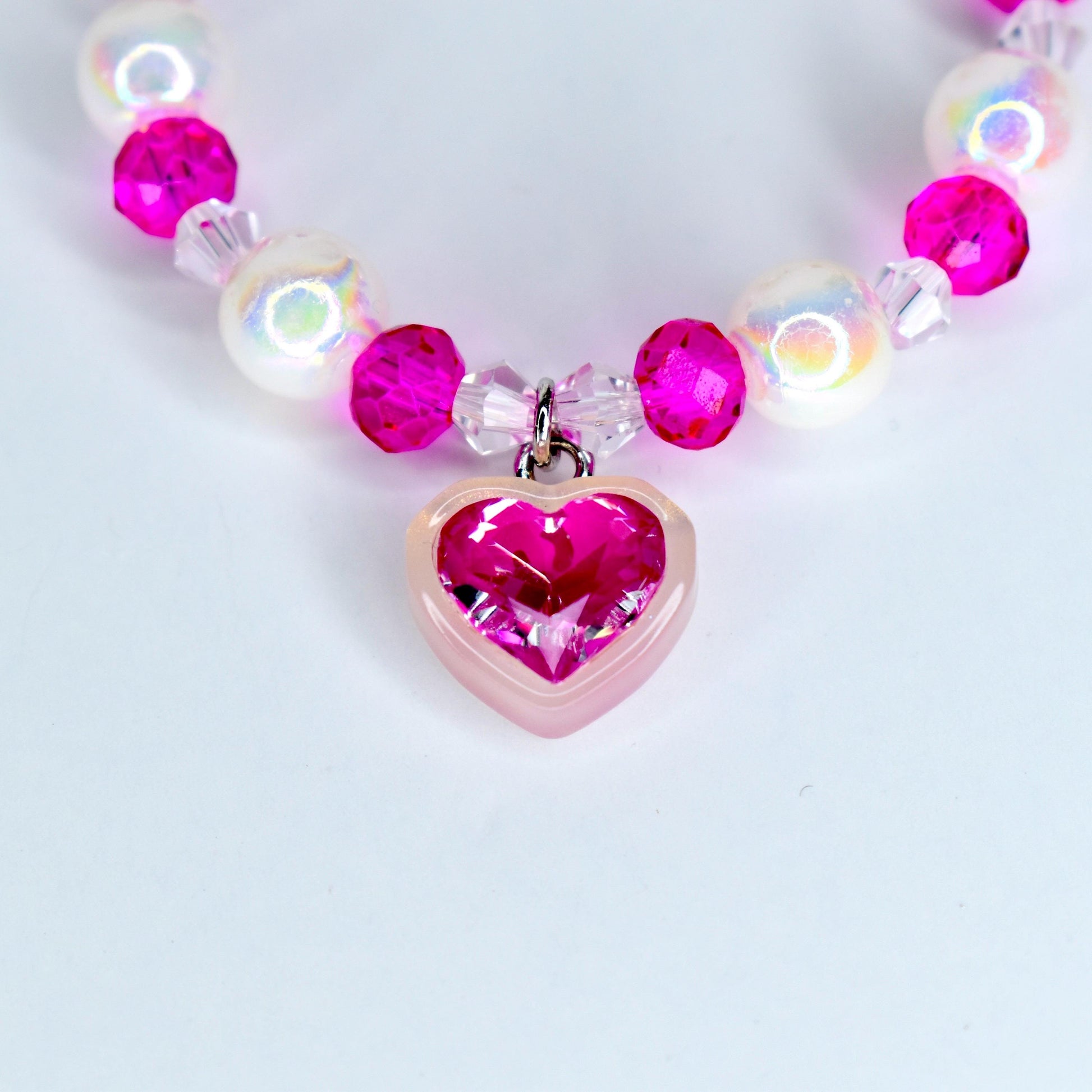 Hot Pink Heart Charm Necklace for Monster Doll