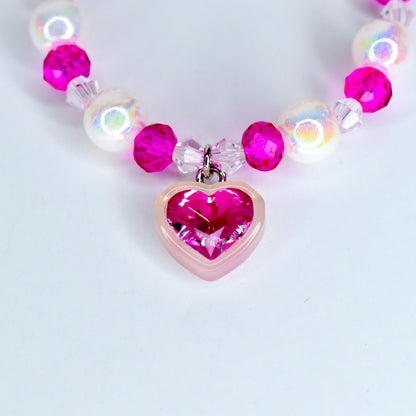 Hot Pink Heart Charm Necklace for Monster Doll