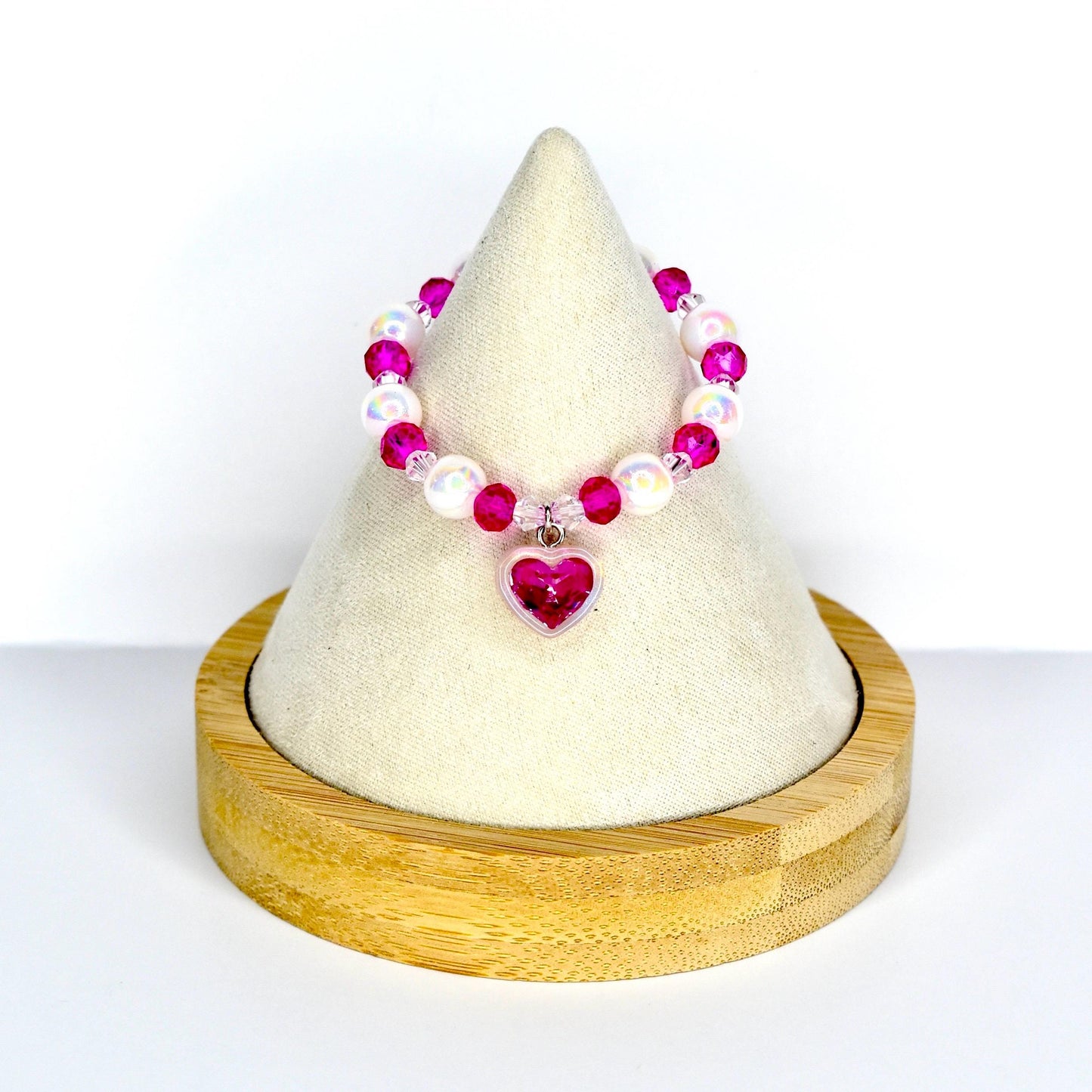 Hot Pink Heart Charm Necklace for Monster Doll