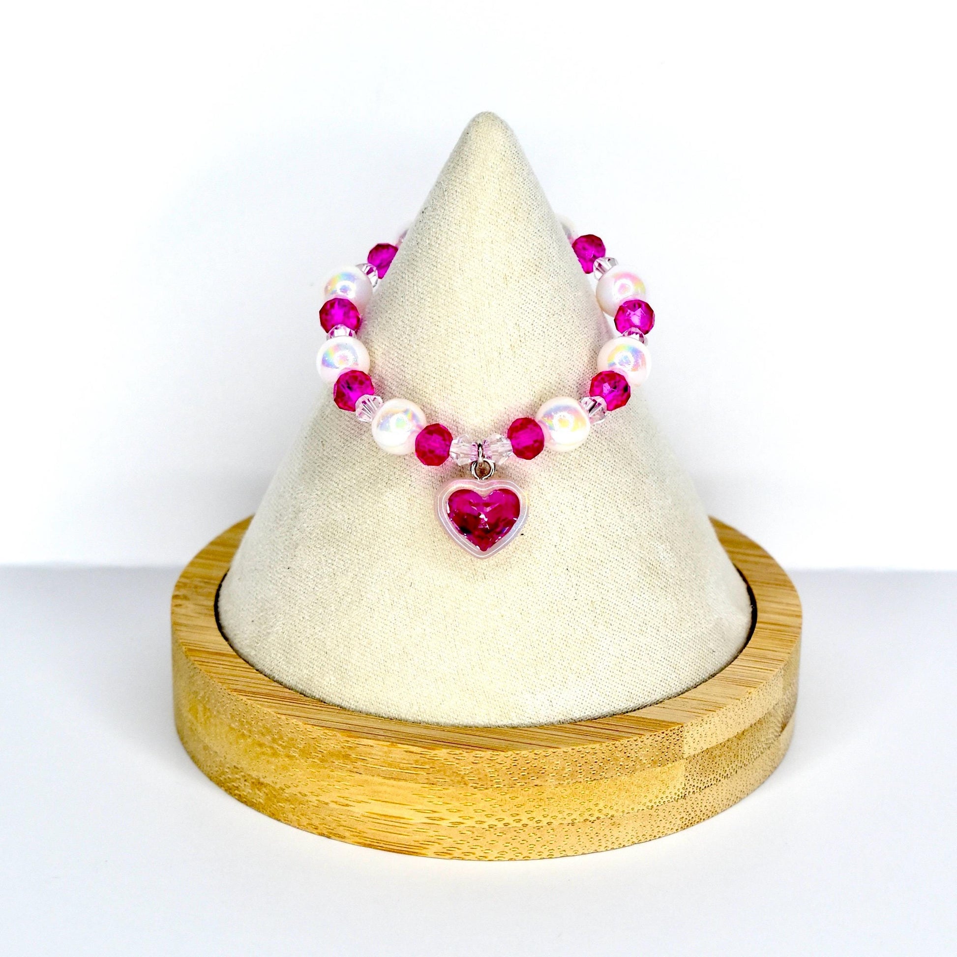 Hot Pink Heart Charm Necklace for Monster Doll