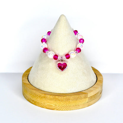 Hot Pink Heart Charm Necklace for Monster Doll