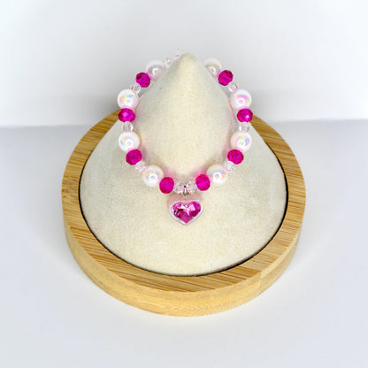 Hot Pink Heart Charm Necklace for Monster Doll