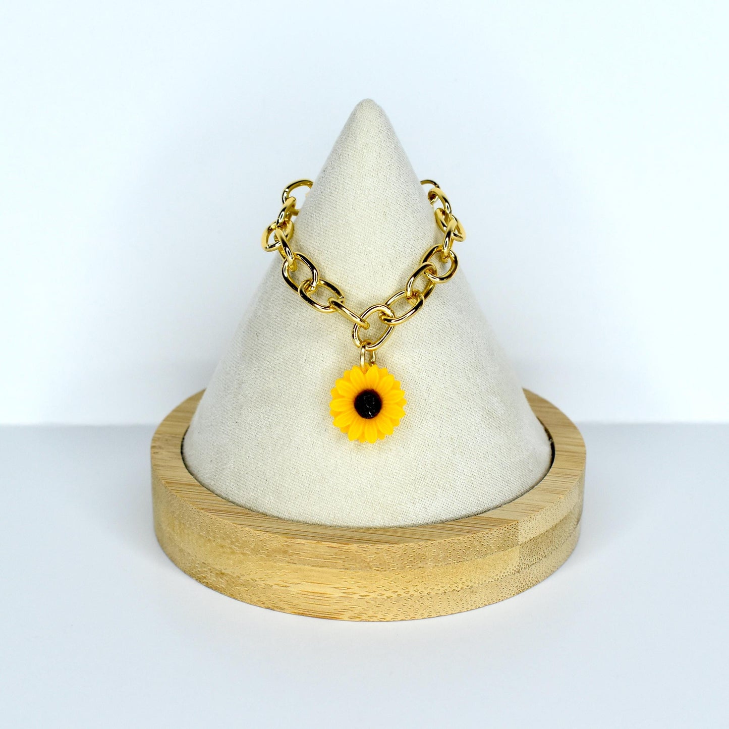 Gold Chain Sunflower Charm Necklace for Monster Doll