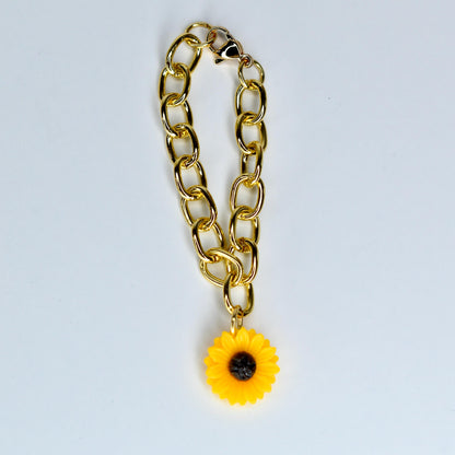 Gold Chain Sunflower Charm Necklace for Monster Doll