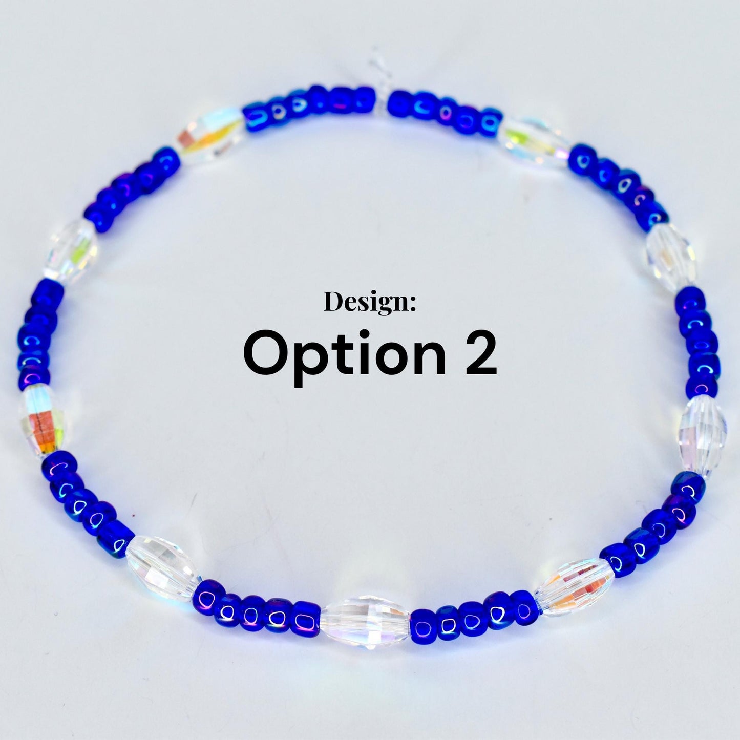 Royal Blue Beaded Bracelet Collection: Iridescent Blue-Purple Beaded Bracelets with AB Crystal Accents