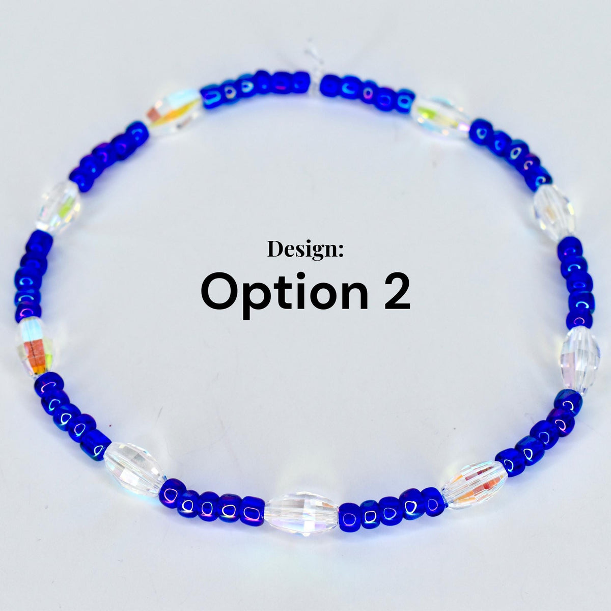Royal Blue Beaded Bracelet Collection: Iridescent Blue-Purple Beaded Bracelets with AB Crystal Accents