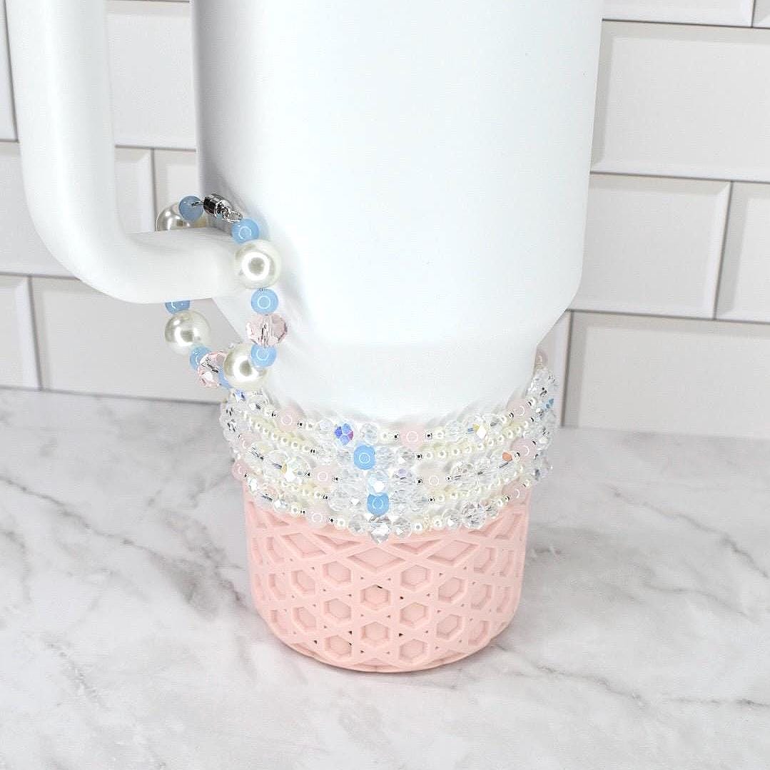 Romantic Ocean Bracelet Collection: Pink, Blue and Crystal Beaded Bracelets