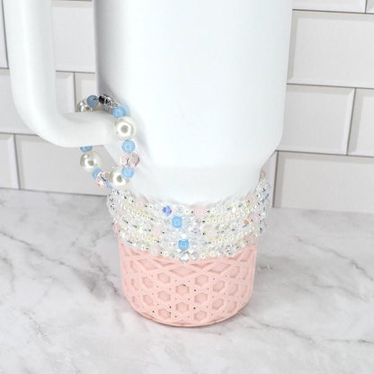 Romantic Ocean Bracelet Collection: Pink, Blue and Crystal Beaded Bracelets