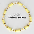 Pastel Spring Blossom Bracelet Stack | Yellow Pink Crystal Beaded Jewelry