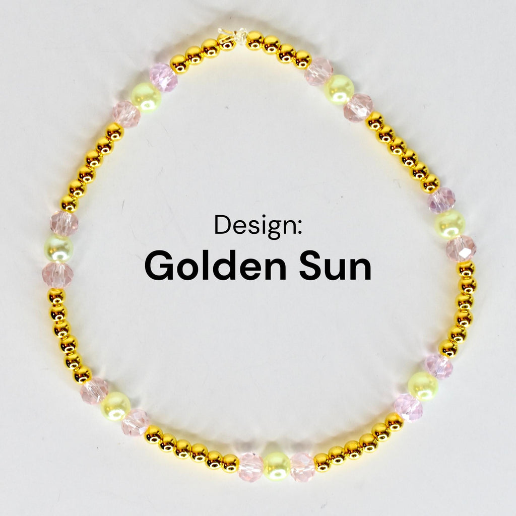 Pastel Spring Blossom Bracelet Stack | Yellow Pink Crystal Beaded Jewelry