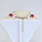 Crystal Heart Necklace | Red Pink Beaded Necklace | Kids & Adult Sizes