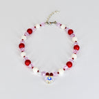 Crystal Heart Necklace | Red Pink Beaded Necklace | Kids & Adult Sizes