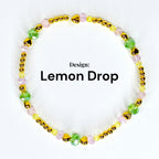 Lemon Breeze Bracelet Collection: Pink Yellow Green and Gold Beaded Bracelets with Crystal Accents