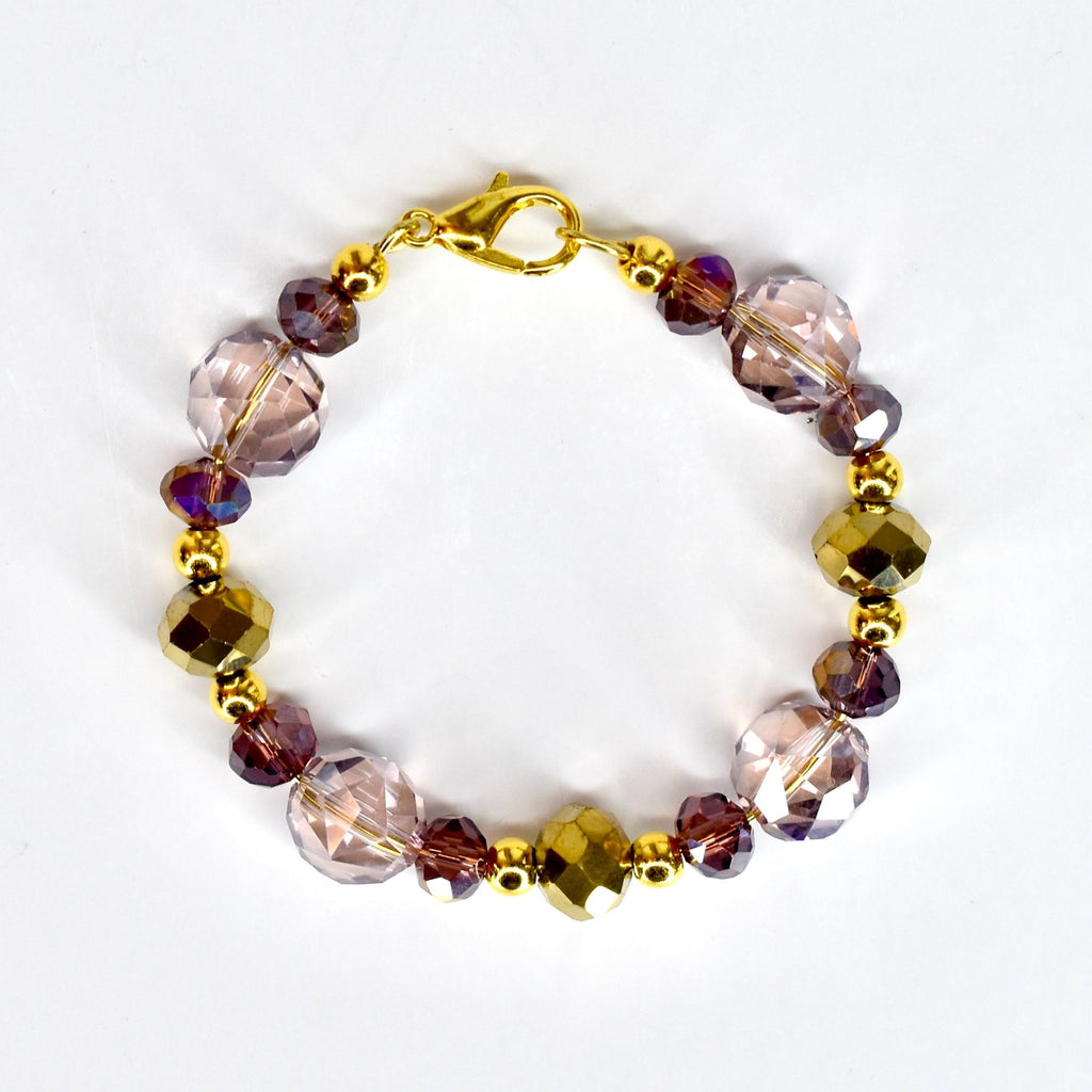 Mauve, Blush and Gold Cashmere Tumbler Handle Bracelet