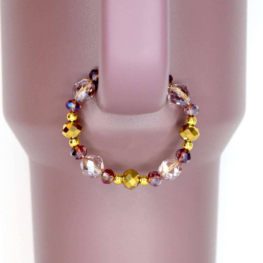 Mauve, Blush and Gold Cashmere Tumbler Handle Bracelet