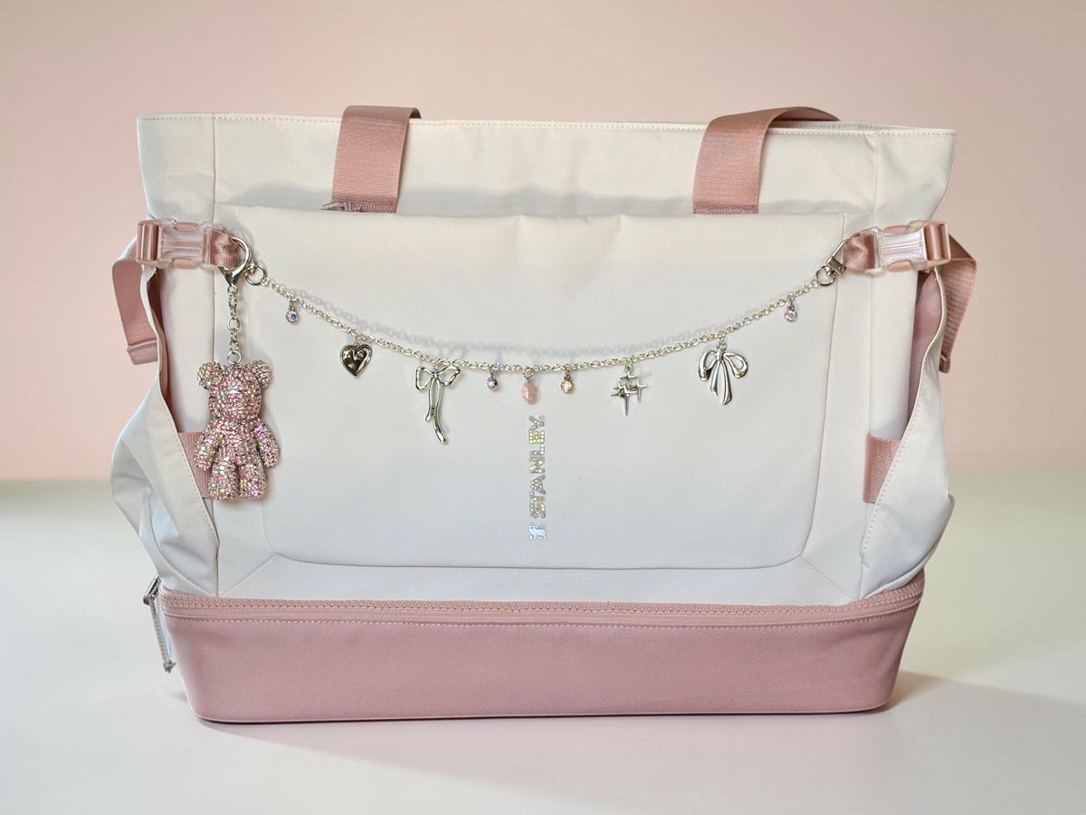 Vitalize Bag Chain Charm and Optional Rhinestone Bear Focal Charm