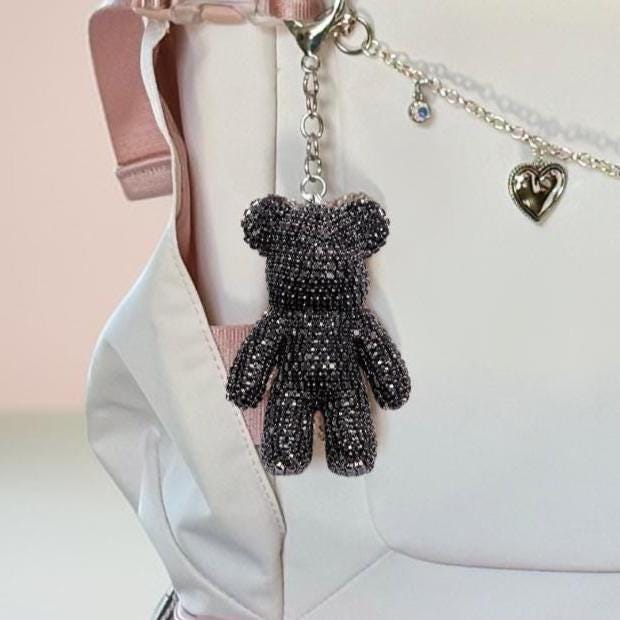 Vitalize Bag Chain Charm and Optional Rhinestone Bear Focal Charm