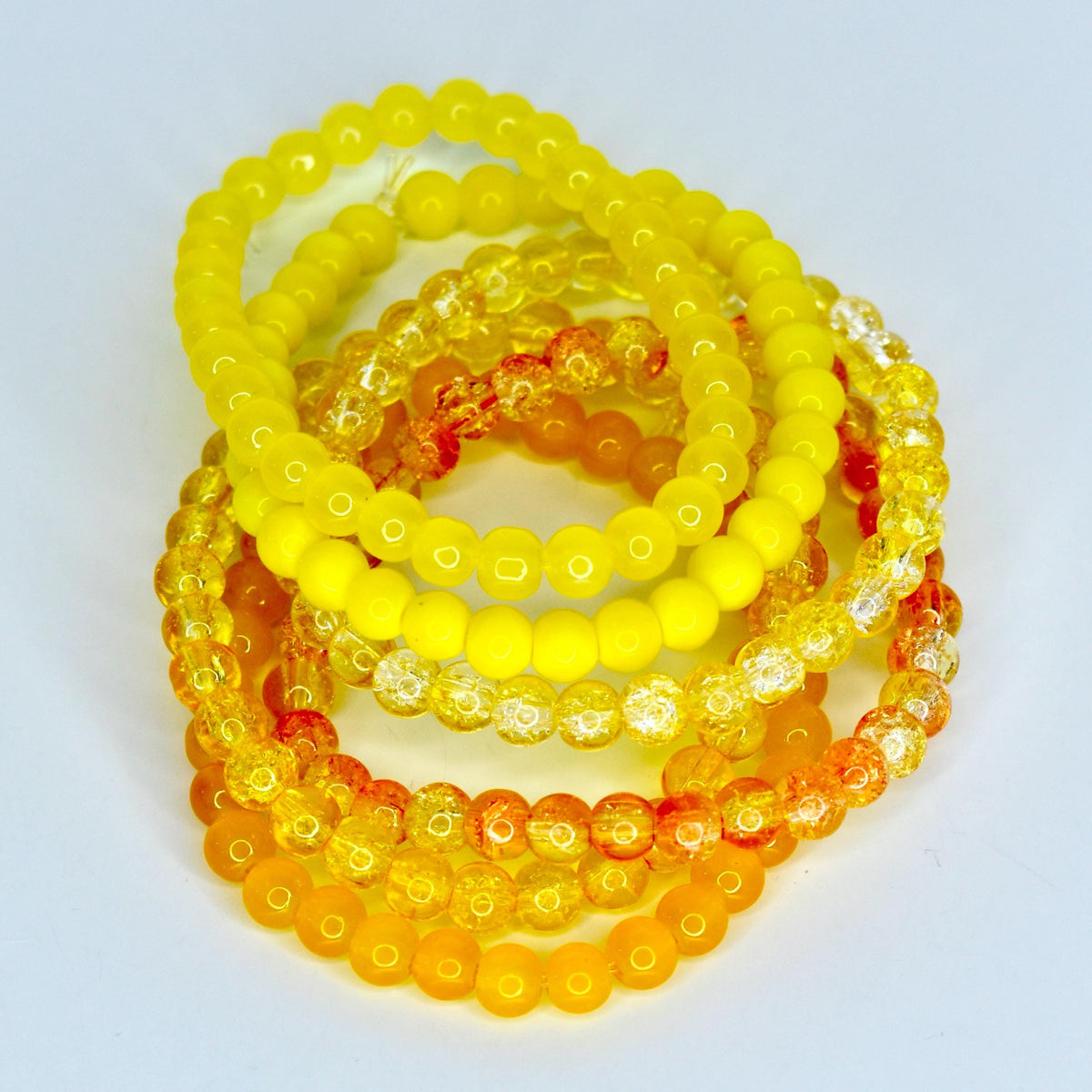 Yellow Beaded Stretch Bracelet | Minimalist Bead Stacking Bracelet