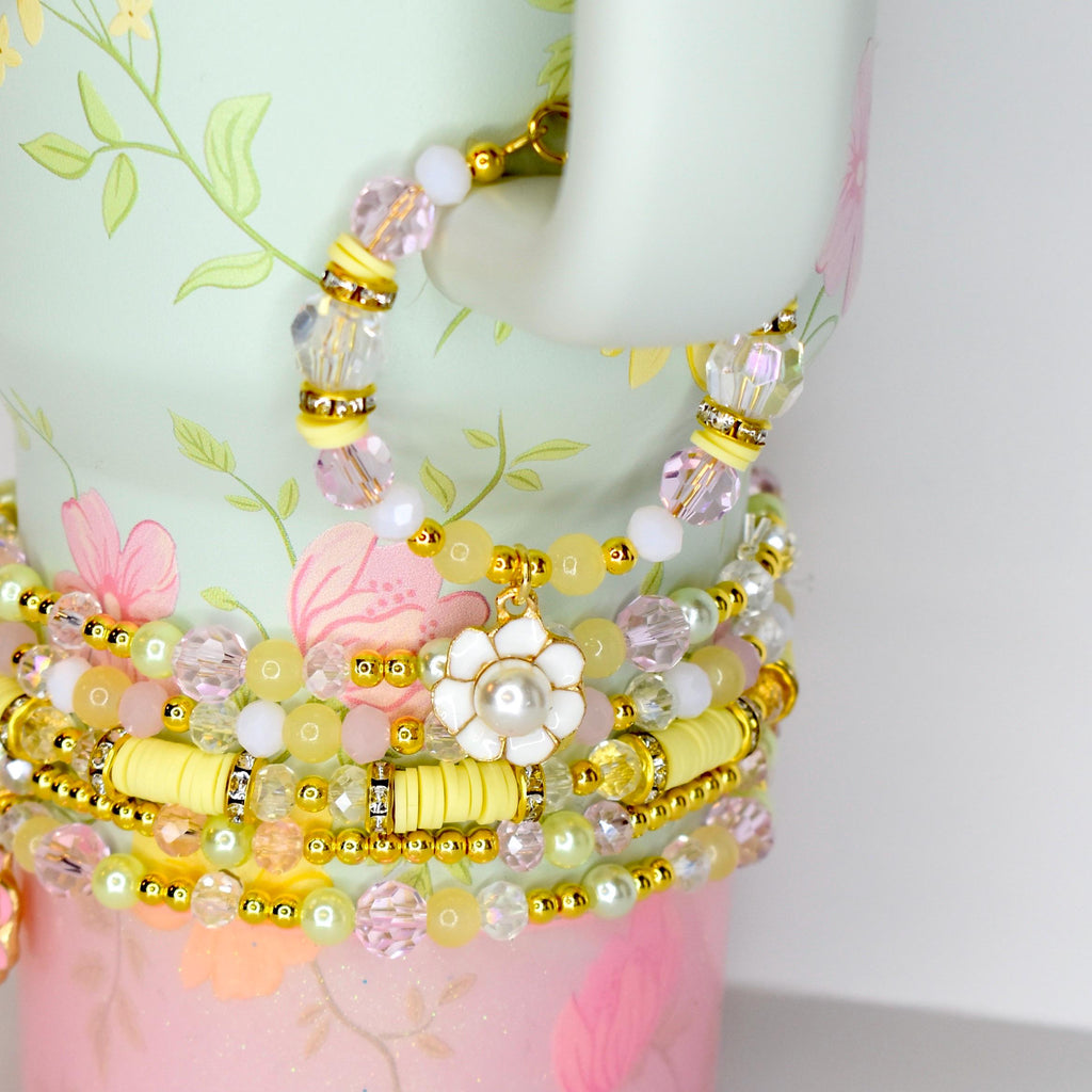 Pastel Spring Blossom Tumbler Handle Bracelet