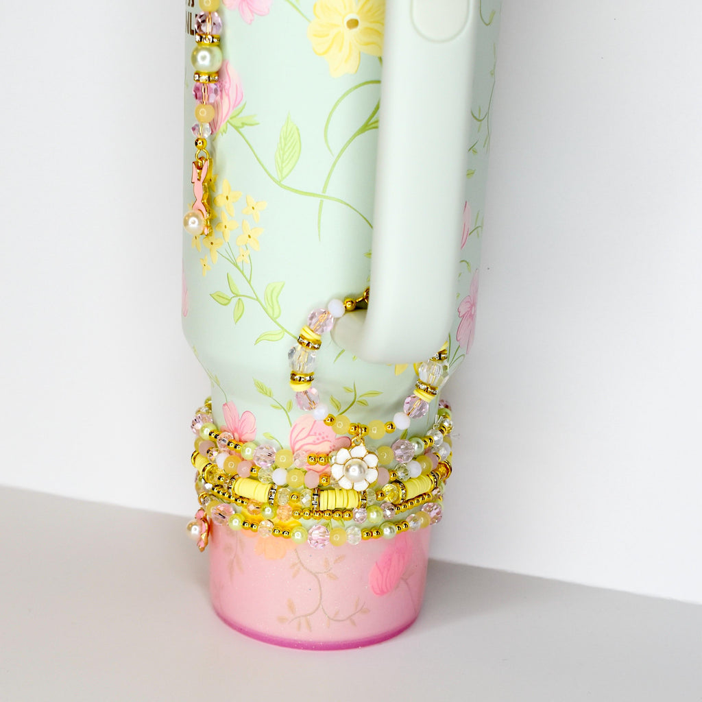 Pastel Spring Blossom Tumbler Handle Bracelet