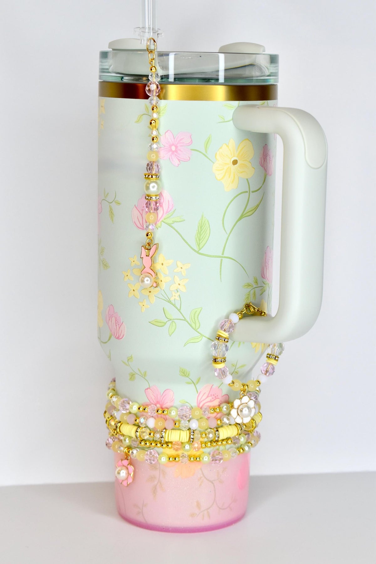 Pastel Spring Blossom Tumbler Handle Bracelet