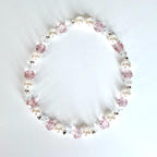 Pink and Silver Bracelet Collection with Silver Bow Charm