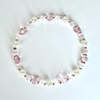 Pink and Silver Bracelet Collection with Silver Bow Charm